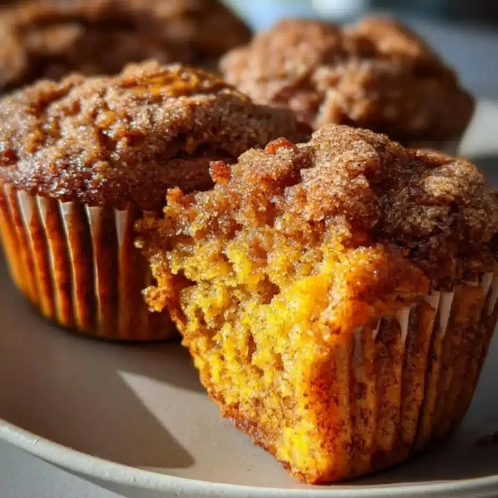 Freshly baked spiced pumpkin muffins with warm autumn flavors, cooling on a wire rack, ready to enjoy with coffee.