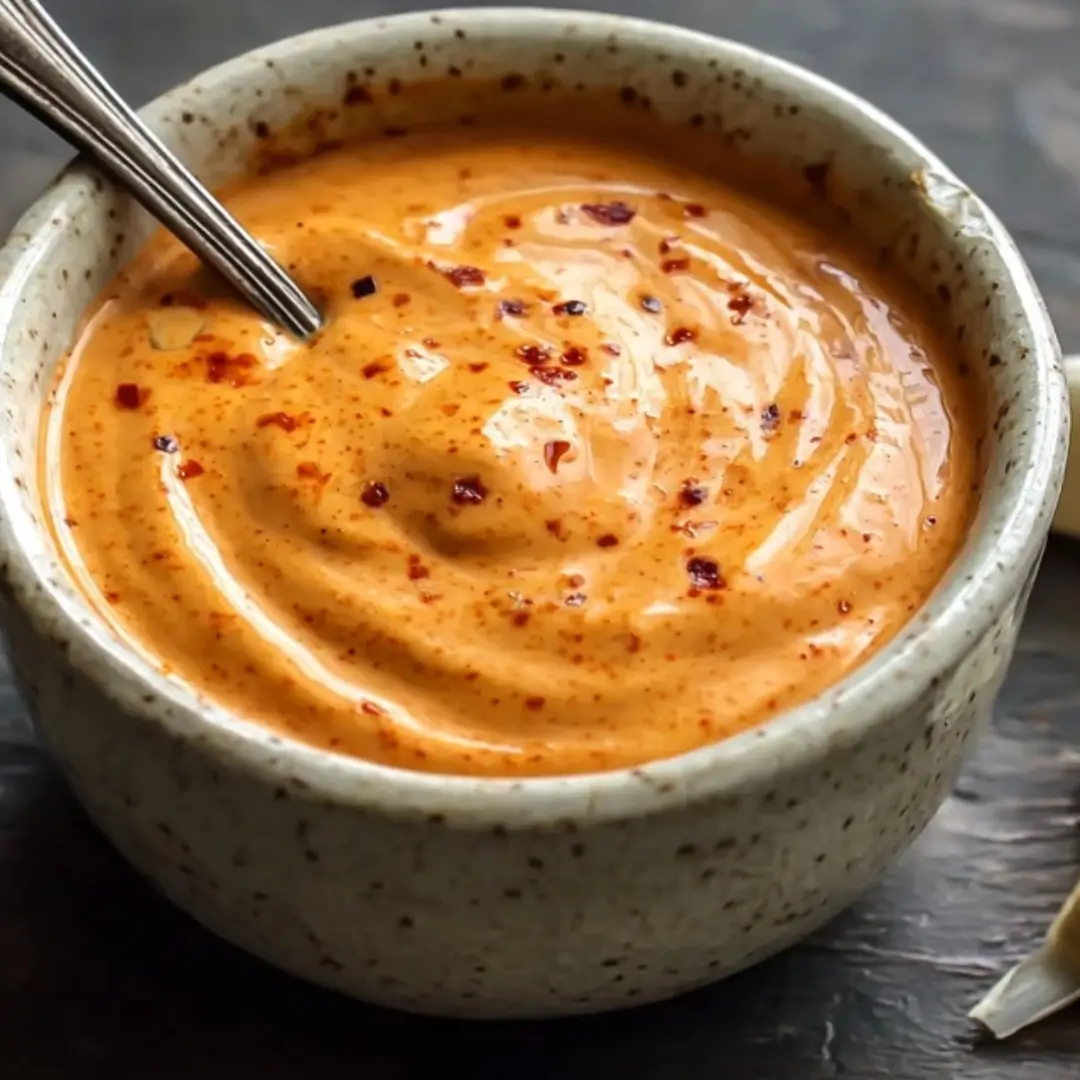 Creamy homemade chipotle sauce made with sour cream, garlic, and smoky adobo peppers, drizzled with olive oil and topped with fresh cilantro.