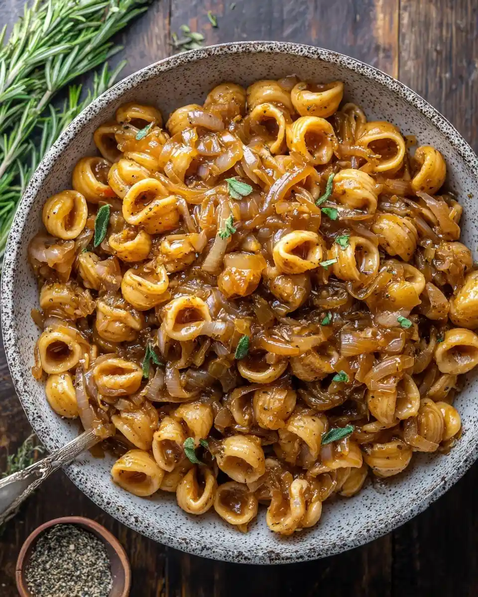 A rustic bowl of {{ $('Fetch Recipe Data').first().json["Main Keyword"] }} mixed with caramelized onions and sage.