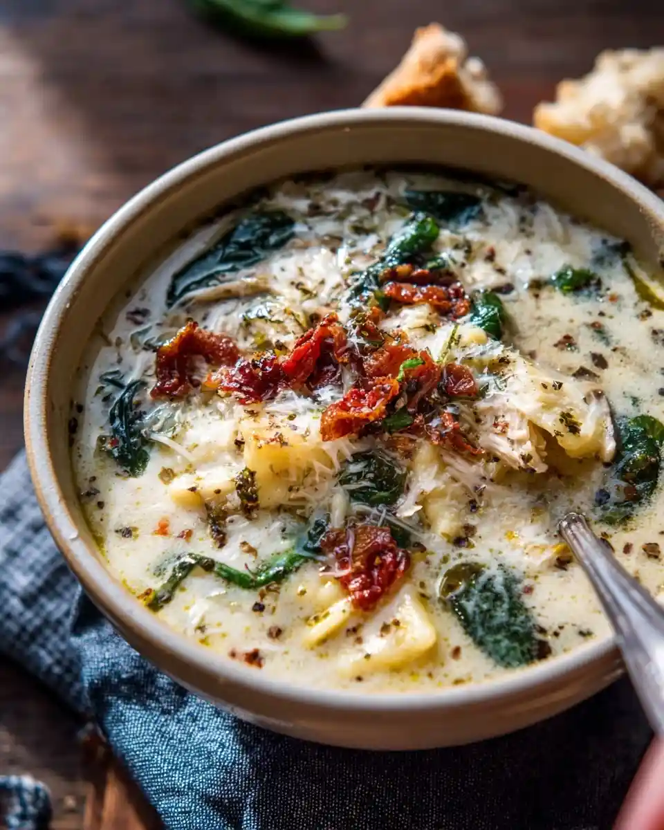 A warm bowl of {{ $('Fetch Recipe Data').first().json["Main Keyword"] }} topped with cheese and herbs.