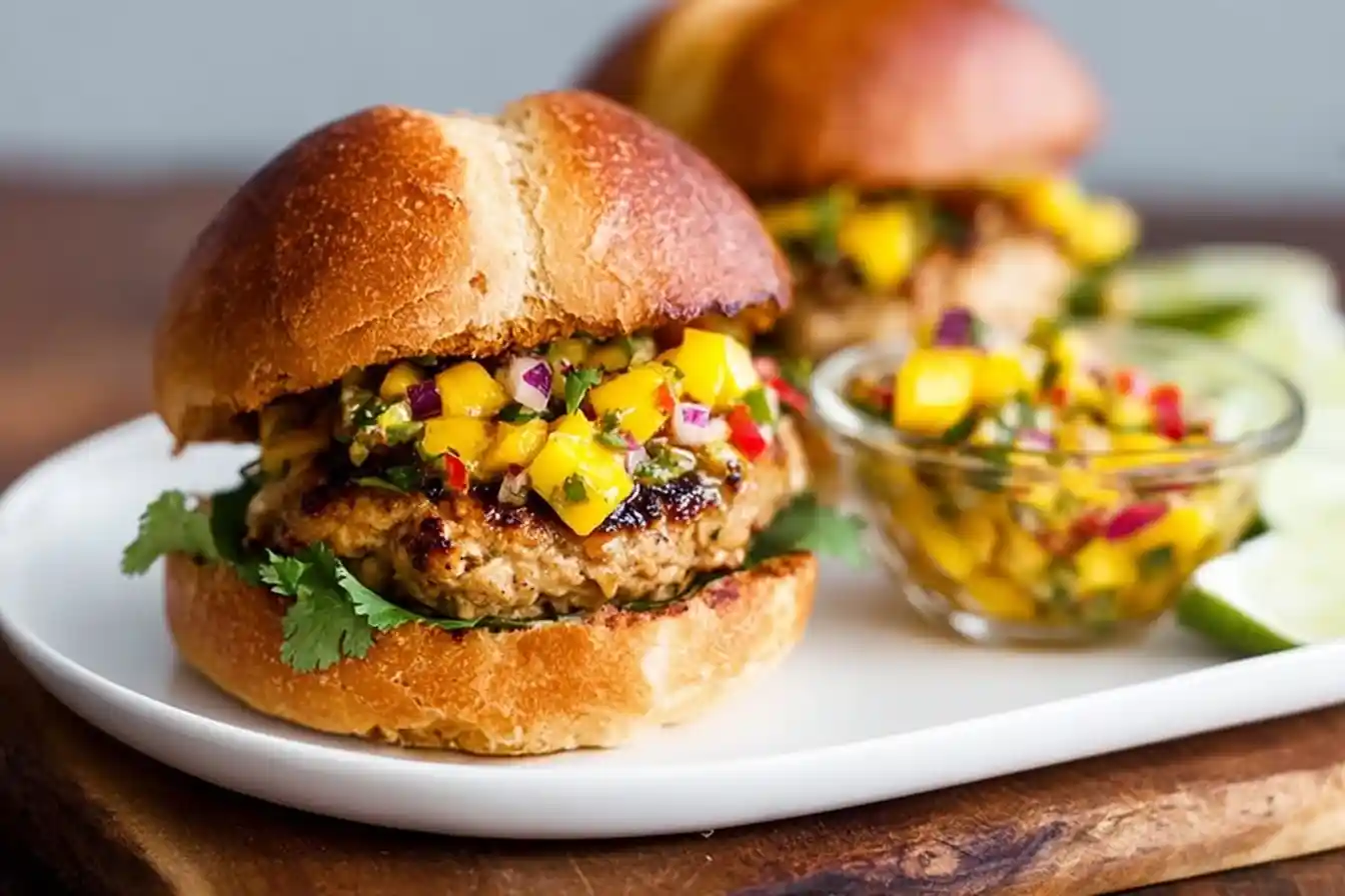 Close-up of a {{ $('Fetch Recipe Data').first().json["Main Keyword"] }} served on a white plate with a side of fresh salsa.