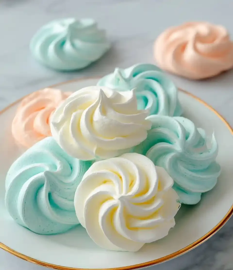 Pastel blue, white, and peach {{ $('Fetch Recipe Data').first().json["Main Keyword"] }} on a gold-rimmed plate.