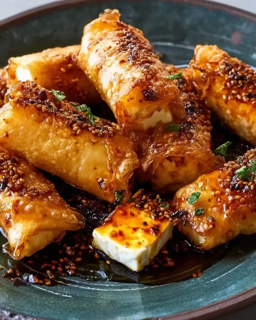 Plate of {{ $('Fetch Recipe Data').first().json["Main Keyword"] }} drizzled with sweet syrup and topped with sesame seeds.