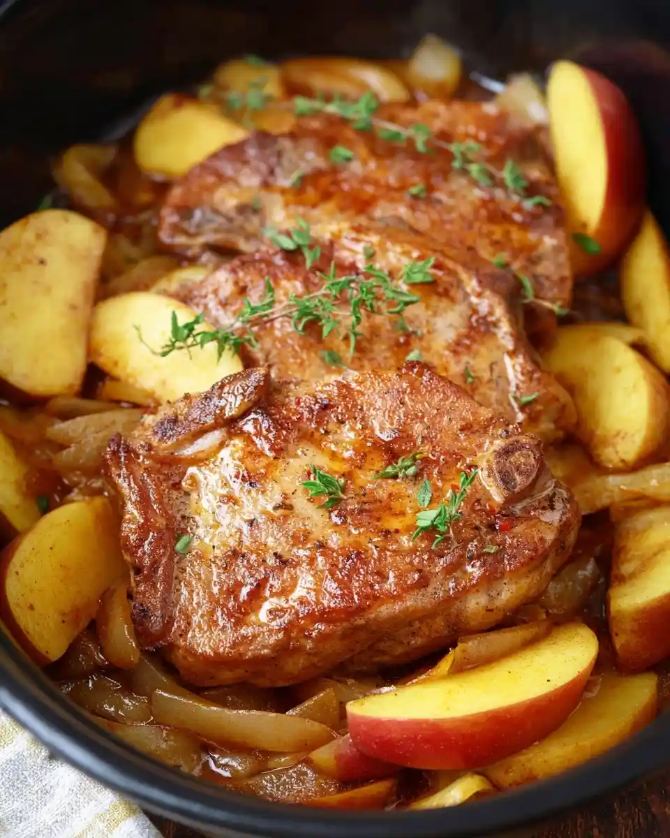 Tender {{ $('Fetch Recipe Data').first().json["Main Keyword"] }} cooked with sliced onions and fresh thyme.